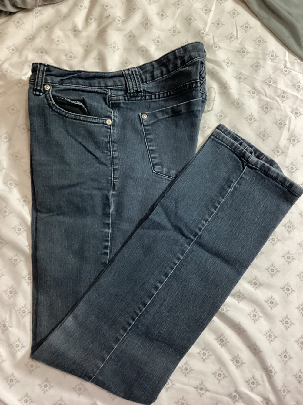 Classic Straight Leg Jeans in Dark Blue